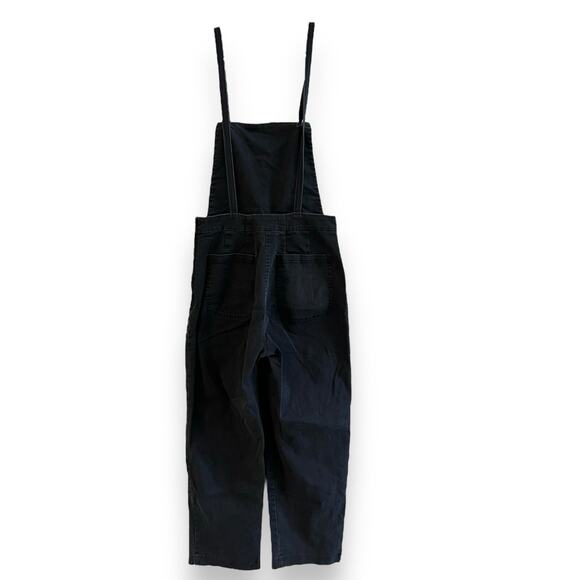 Loup Knot Black Washed Twill Cropped Overalls Adjustable Strap Jumpsuit Small - Picture 7 of 13